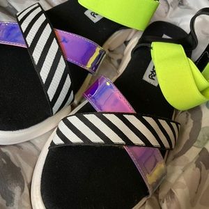 Dirty laundry iridescent sandals